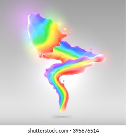 Color rainbow paint splashes for background