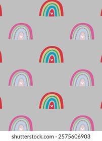 Color Rainbows in grey Background