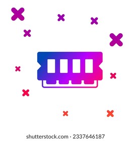 Color RAM, random access memory icon isolated on white background. Gradient random dynamic shapes. Vector