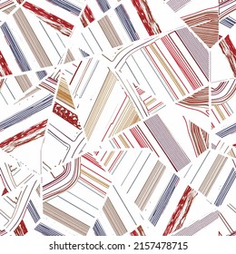 Color Random chaotic lines abstract geometric pattern  texture. Modern, contemporary art seamless pattern design  like illustration for rug, scarf, clothing fashionable print 
