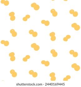 Color random dots on white background. Polka dot seamless pattern background. Kids cute texture.