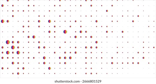 Puntos aleatorios de color sobre fondo blanco
