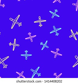 Color random seamless pattern Aircraft icon. Logistic icon