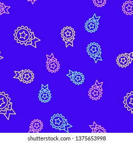 Color random seamless pattern Award Winner Icon. Win Medal Illustration. Reward Sign Symbol.