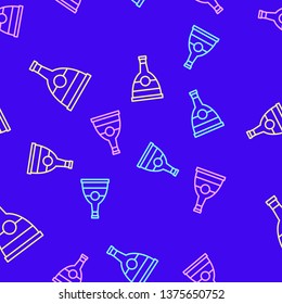 Color random seamless pattern Bottle of vodka. Bar concept