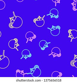 Color random seamless pattern Cocktail vector icon with umbrella, alcohol symbol