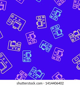 Color random seamless pattern Coffee machine, coffee maker symbol