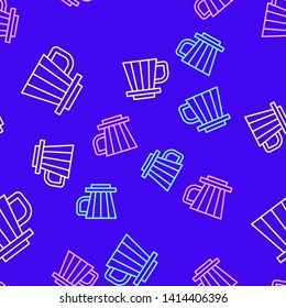 Color random seamless pattern Cone shaped dripper Hario v60 icon.