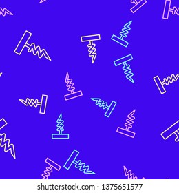 Color random seamless pattern Corkscrew icon. Corkscrew silhouette for Web site page and mobile app design vector element.