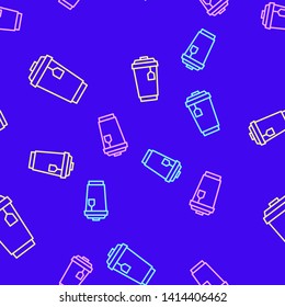 Color random seamless pattern Cup of Tea Vector Icon for mobile app, website or desktop app