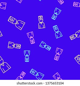 Color random seamless pattern Doctor vector icon. Healthcare symbol