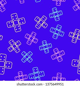 Color random seamless pattern Medicine patch icon. Healthcare symbol