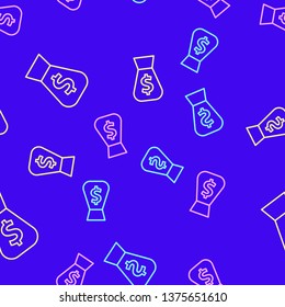 Color random seamless pattern Money bag with dollar sign icon.