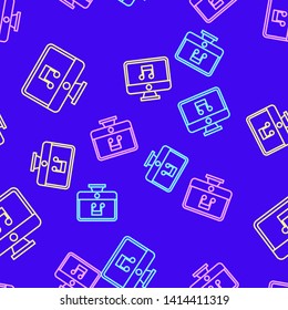 Color random seamless pattern Music computer icon