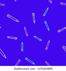 Color random seamless pattern Pencil vector icon. Education symbol