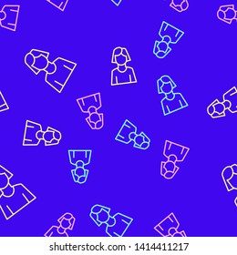 Color random seamless pattern Person icon. Social media icon