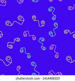 Color random seamless pattern Route location vector icon. Concept of path or road