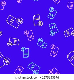 Color random seamless pattern Signing contract icon. Deal concept.