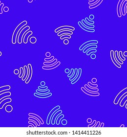 Color random seamless pattern wi-fi signal sign, modem internet icon