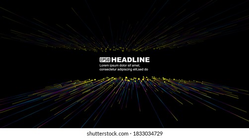 A color ray beam background with perspective forward extending space.