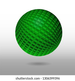 Color realistic relief three dimensional sphere isolated on grey background. Vector illustration. Eps 10.