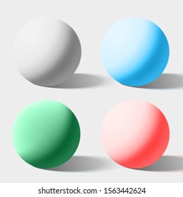 Color realistic spheres isolated on white. Template for your design. Vector illustration