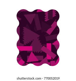 color rectangle with geometric style memphis background