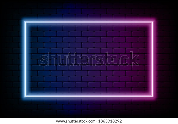 Color Rectangle Neon Frame Glowing Neon Stock Vector (Royalty Free ...