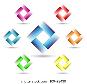 Color Rectangle Symbol on white background - corporate symbol