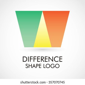 Color rectangle of triangle union abstract vector and logo design or template network business icon of company identity symbol concept