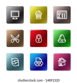 Color rectangle web icons, set 7