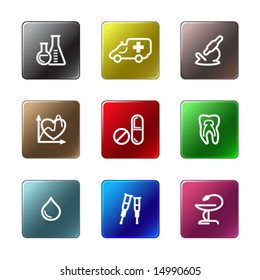 Color rectangle web icons, set 12