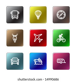 Color rectangle web icons, set 20