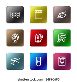 Color rectangle web icons, set 18