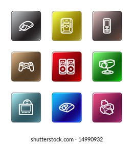 Color rectangle web icons, set 21
