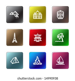 Color rectangle web icons, set 22