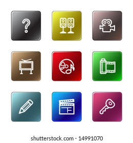 Color rectangle web icons, set 28