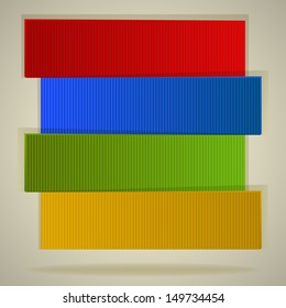 Color rectangular banners stack illustration.