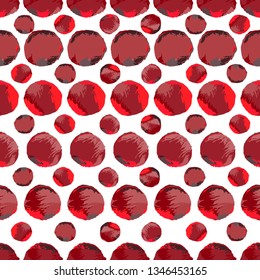 Color red circle. chaotic pattern circle. Seamless pattern. P[lka bots.