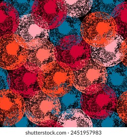 Color red circle. chaotic pattern circle. Seamless pattern.  Circle art round backdrop. Seamless pattern decoration. 