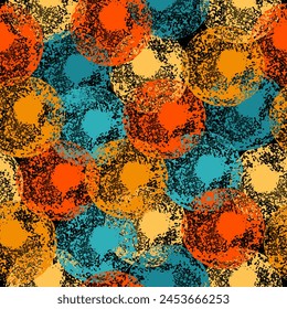 Color red circle. chaotic pattern circle. Seamless pattern. Seamless colorful retro dots pattern.