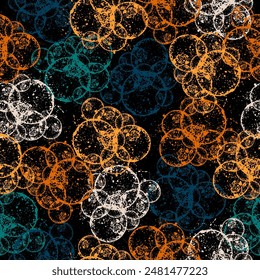 Color red circle. chaotic pattern circle. Seamless pattern.  Pastel Seamless Watercolor Rounds Pattern. 