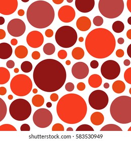 Color Red Circle. Chaotic Pattern Circle. Seamless Pattern. 