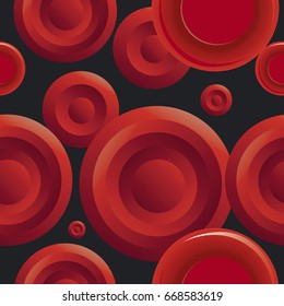 Color red circle. Chaotic pattern. Seamless pattern.