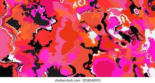 Color Red Grunge Original Multicolor Plane View. Pink Modern Fashion Vivid Textile Background. Psychedelic Neon Detailed Orange Bright White Map Illustration. Ornamental Acid Digital Art Black Design.