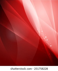 Color red and light, waves and lines. Abstract background
