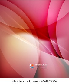 Color red and light, waves and lines. Abstract background