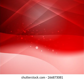Color red and light, waves and lines. Abstract background
