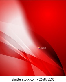 Color red and light, waves and lines. Abstract background