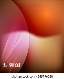 Farbrot und orange und Licht, Wellen und Linien. Abstrakter Hintergrund